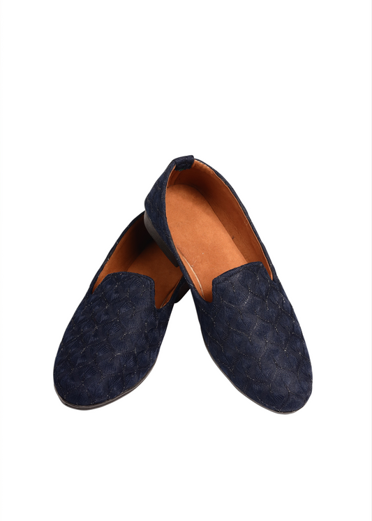 Navy Blue Designer Loafers for Mens