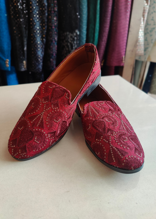 Wine Loafer Shoes for Mens