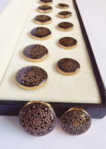 Navy Blue Golden Sherwani Metal Suit Buttons