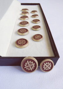 Maroon Golden Sherwani Metal Suit Buttons