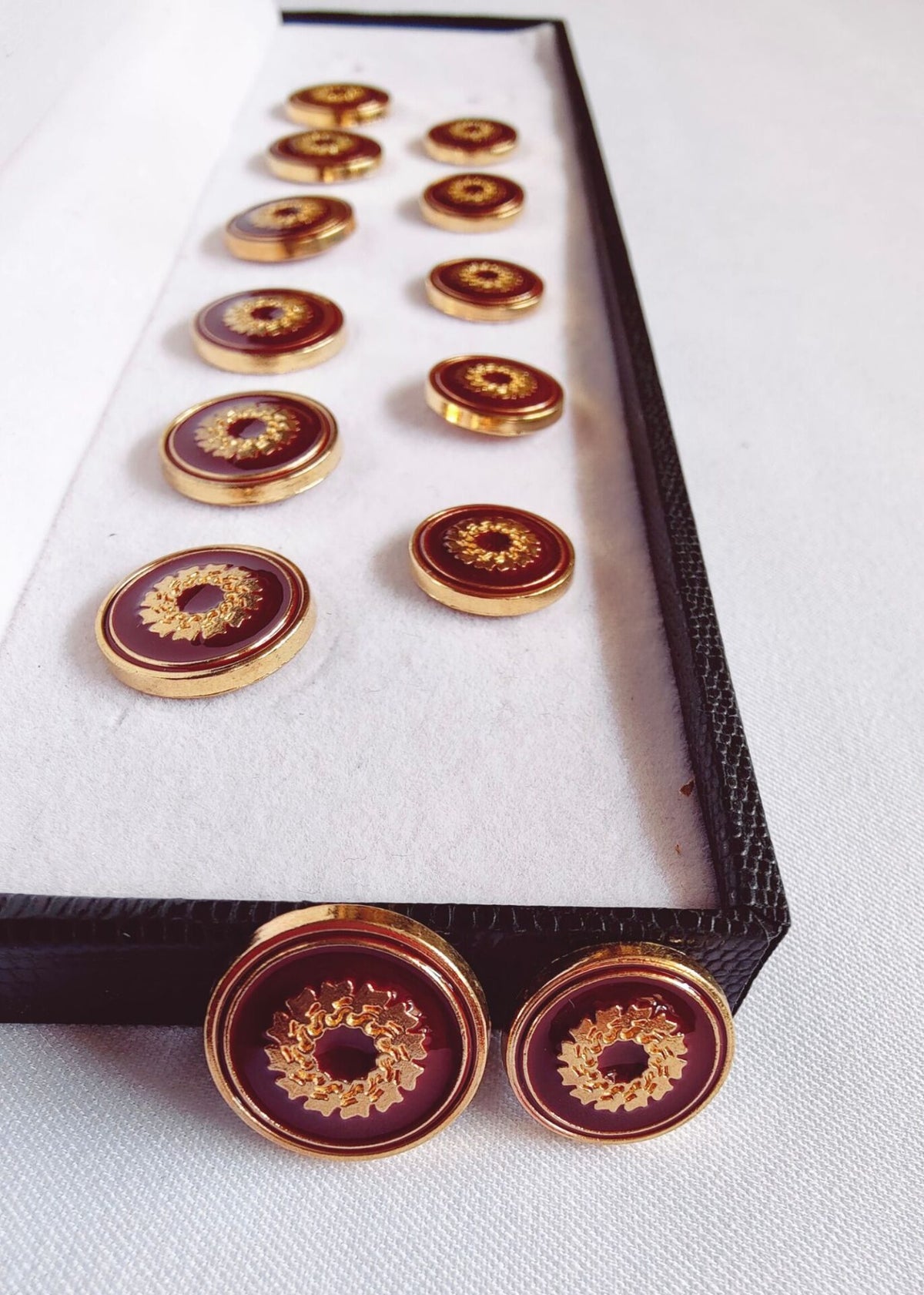 Wine Golden Sherwani Metal Suit Buttons