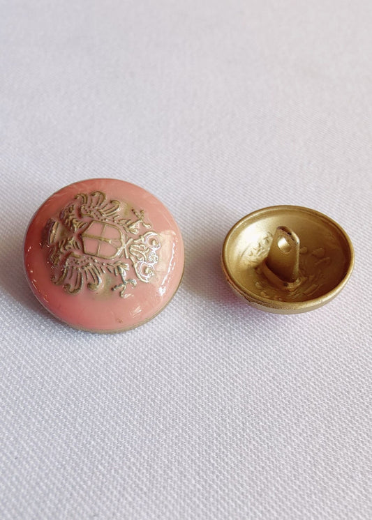 Pink Sherwani Suit Metal Buttons