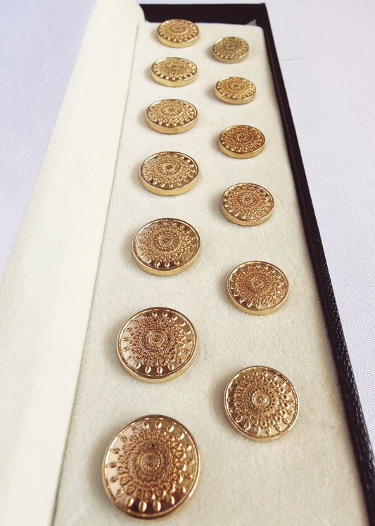 Royal Golden Sherwani Metal Suit Buttons