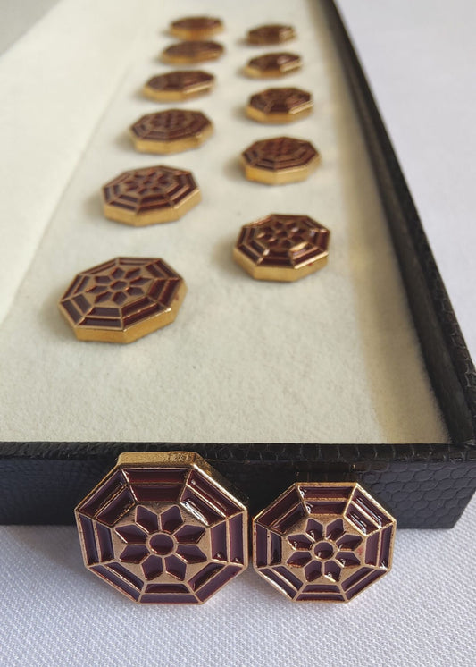 Octagon Shape Sherwani Metal Suit Buttons