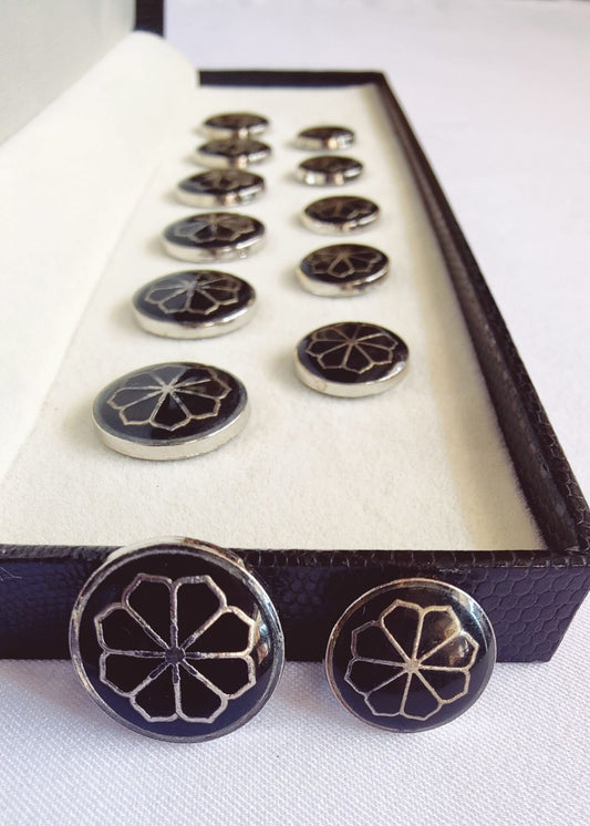 Black Sherwani Metal Suit Buttons