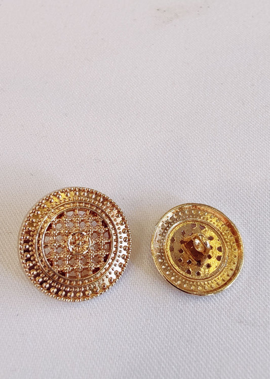 Golden Sherwani Suit Metal Buttons