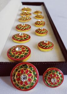 Red Rajasthani Sherwani Buttons