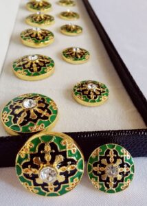 Green & Black Sherwani Buttons