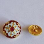 Red & White Meenakari Sherwani Buttons