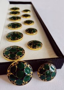 Green & Black Unique Sherwani Buttons