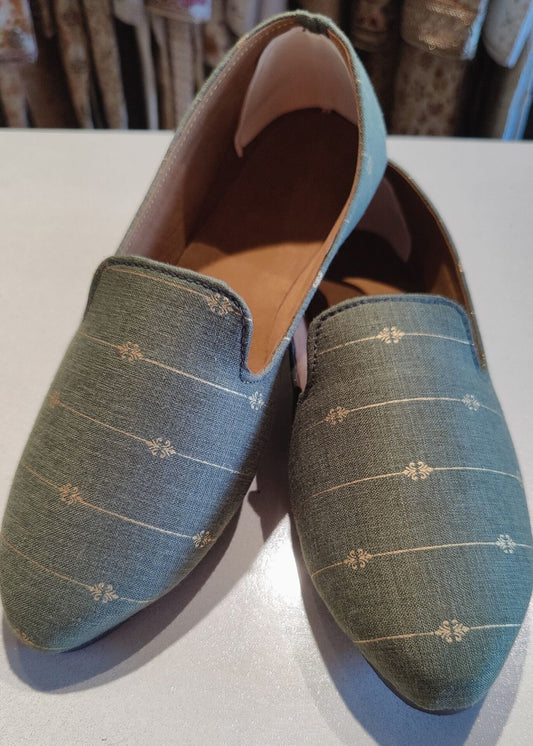 Green Designer Loafer Shoes