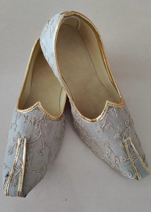 Grey Thread Embroidery Jutti Shoes