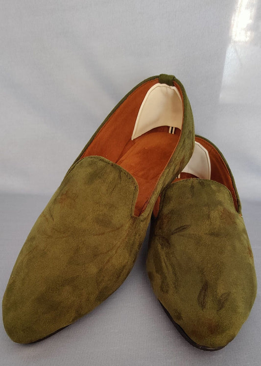 Mehndi Green Designer Loafer Shoes for Men's