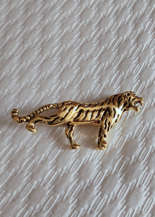 Golden Vintage Tiger  Brooch