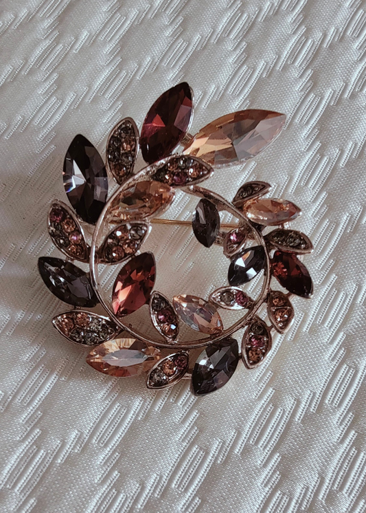 Multi Mirror Rose Gold Designer Brooch