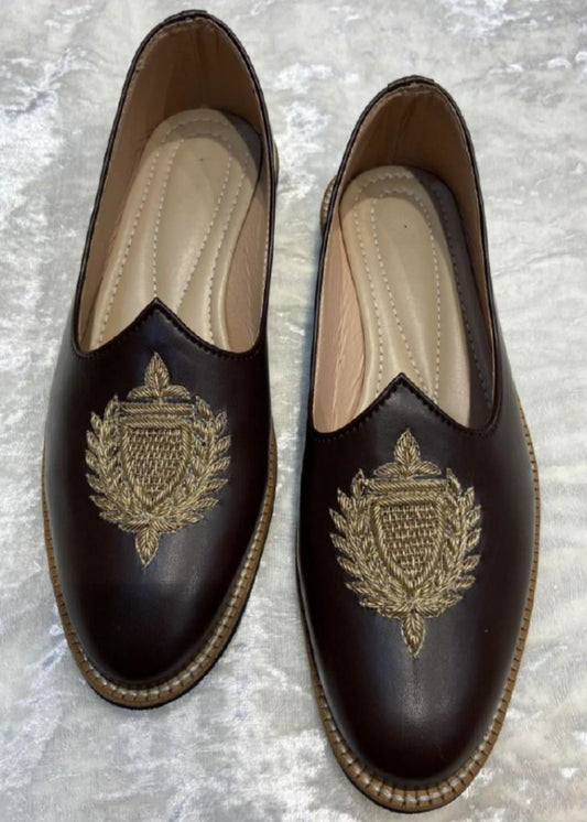 DARK BROWN LEATHER SHOES FOR MEN