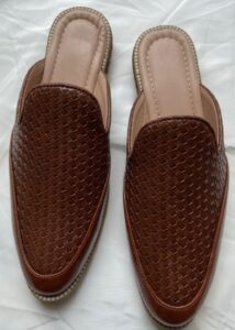 Brown Leather Zardozi Embroidery Shoes