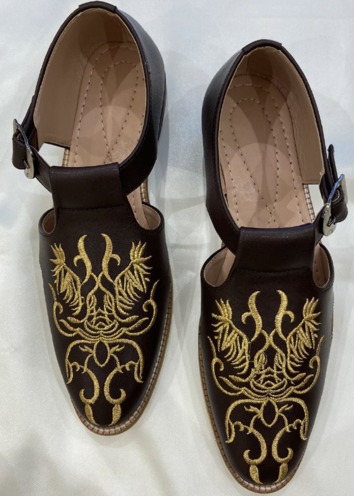 Brown Embroidery Indo Sandal for Mens