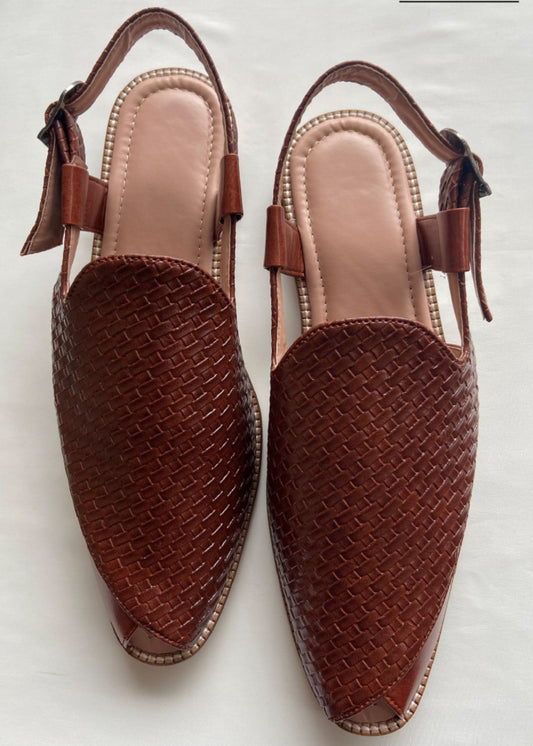 Brown Matt Leather Slip-On Sandal for Mens