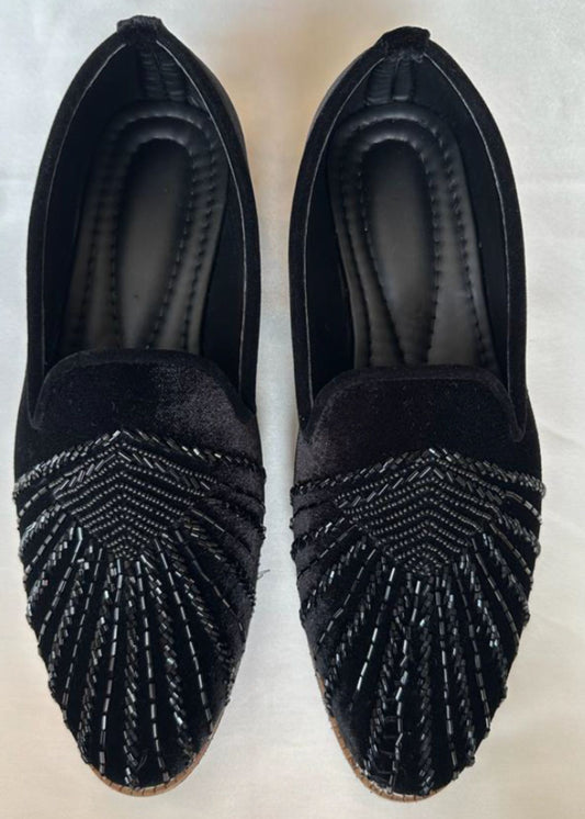 BLACK VELVET CUTDANA SHOES FOR MEN