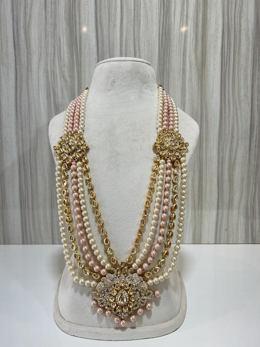 GOLDEN X LIGHT PINK CREAM MALA