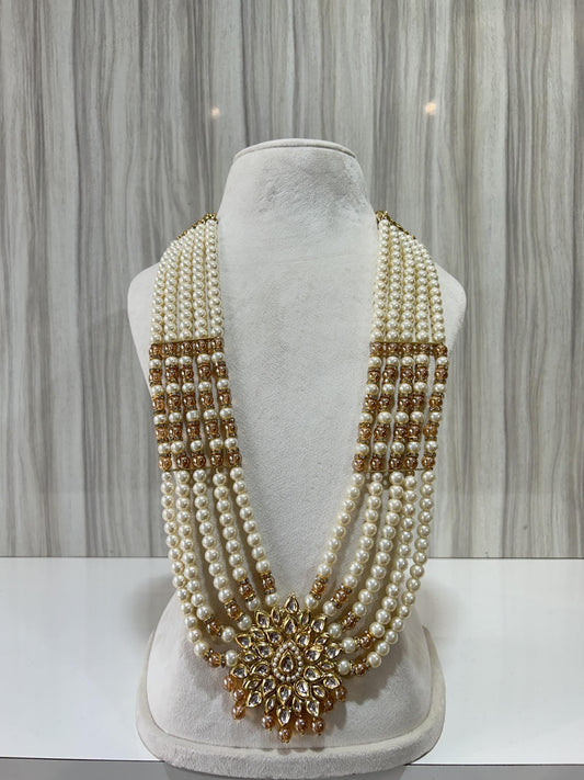 CREAM X LIGHT GOLDEN KUNDAN MALA