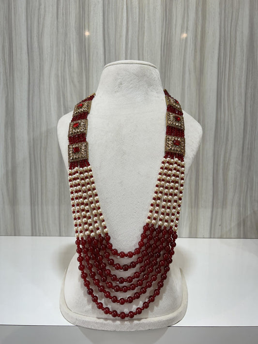 MAROON KUNDAN MALA