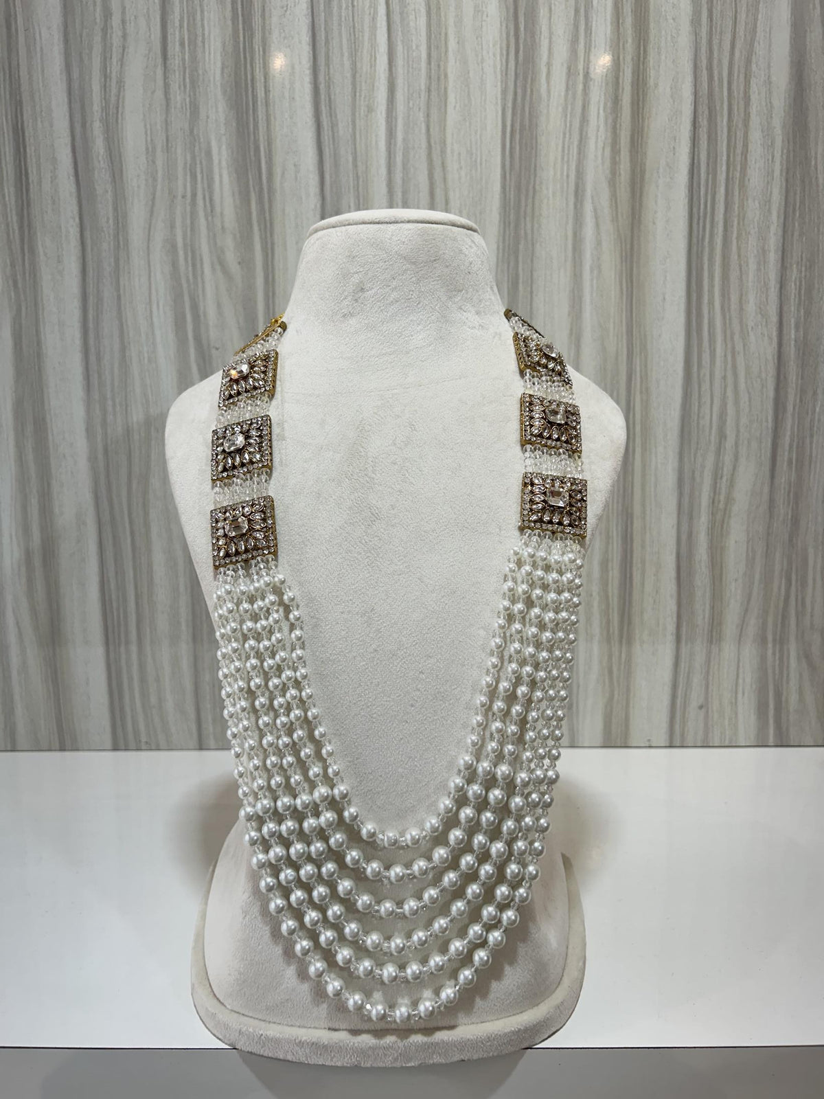 WHITE KUNDAN MALA