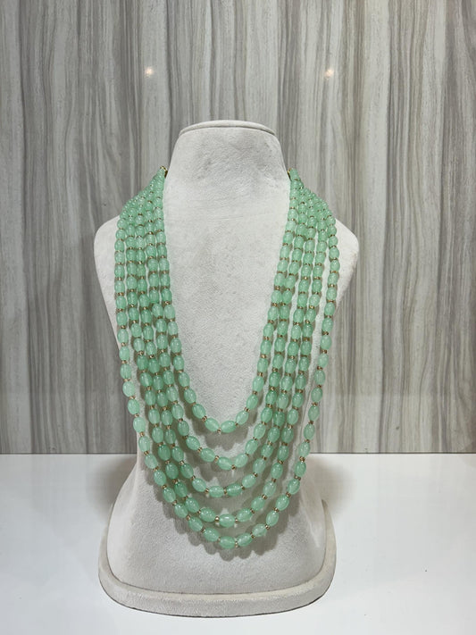 LIGHT GREEN KUNDAN MALA