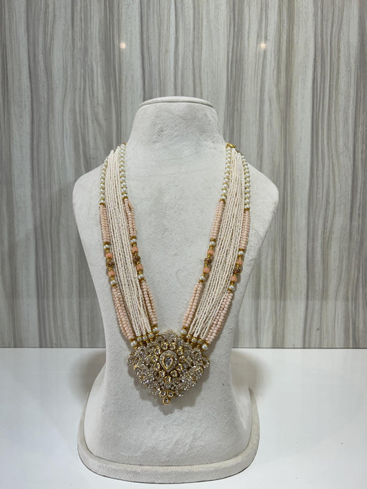 CREAM X LIGHT PEACH KUNDAN MALA