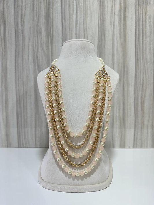 CREAM X LIGHT PEACH KUNDAN MALA