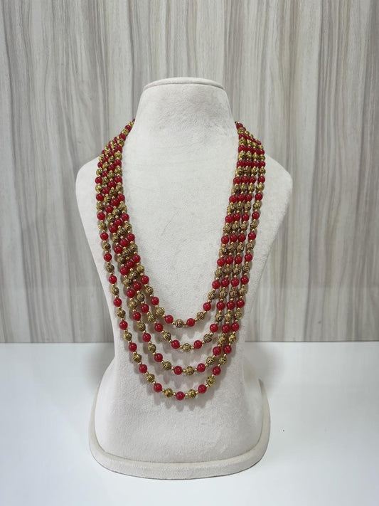 GOLDEN X RUBY PINK KUNDAN STOLE