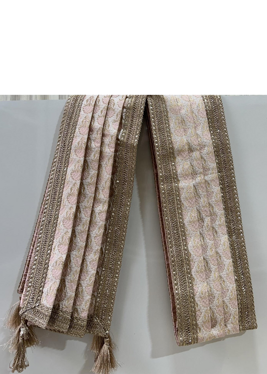 LIGHT PINK X CREAM  STOLE