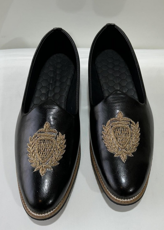 BLACK LEATHER SHOES FOR MEN