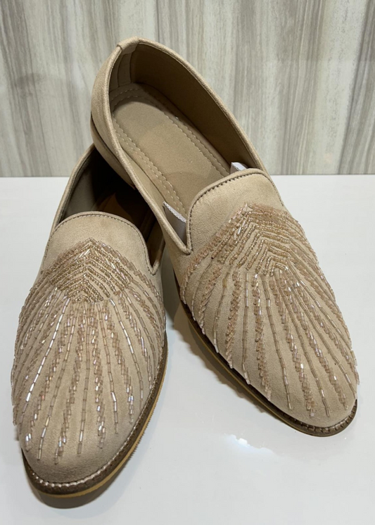 LIGHT GOLDEN SUEDE CUTDANA SHOES FOR MEN