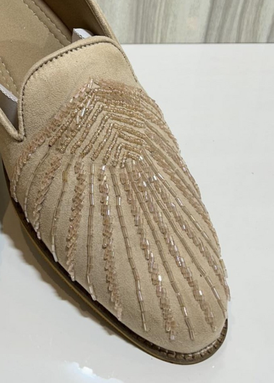 LIGHT GOLDEN SUEDE CUTDANA SHOES FOR MEN