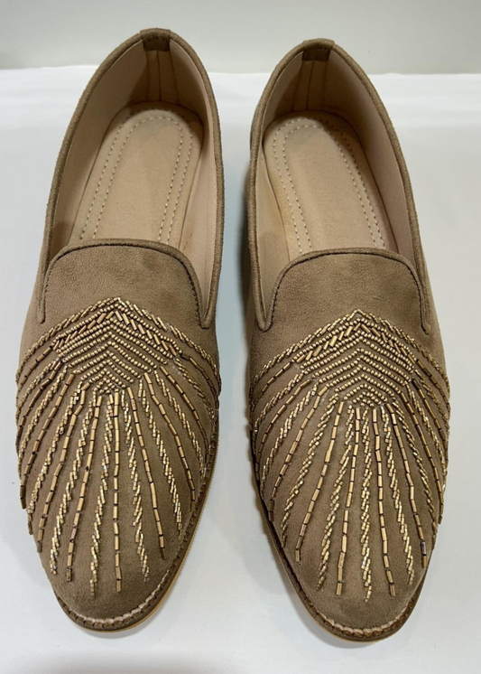 ANTIQUE GOLDEN SUEDE CUTDANA SHOES FOR MEN