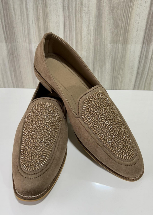 ANTIQUE GOLDEN SUEDE SHOES FOR MEN