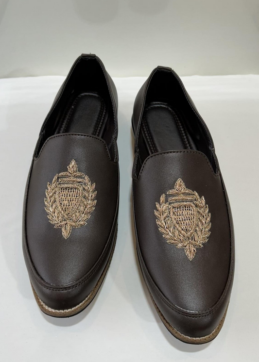 DARK BROWN HANDWORK SHOES FOR MEN