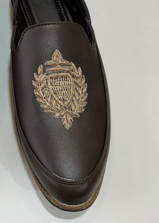 DARK BROWN HANDWORK SHOES FOR MEN