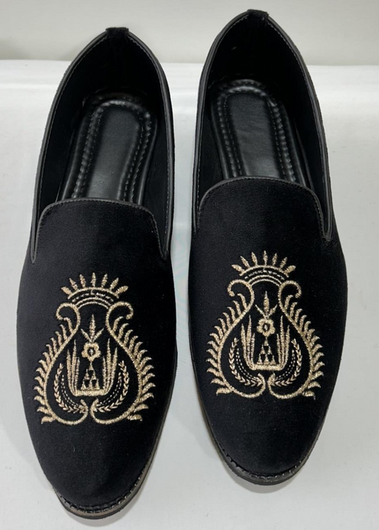 BLACK EMB SHOES FOR MEN