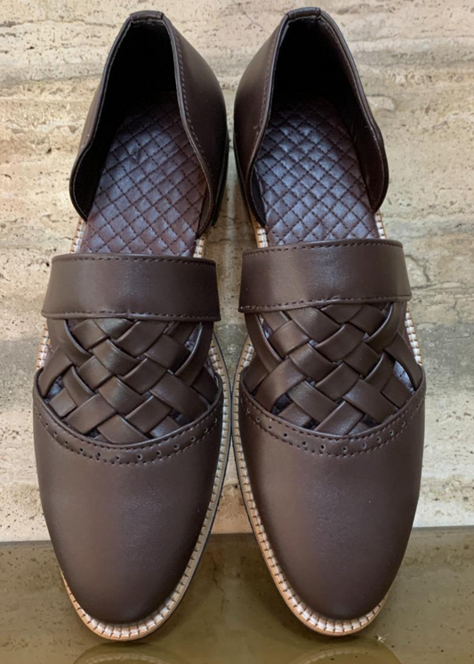 BROWN LEATHER SHOES FOR MEN