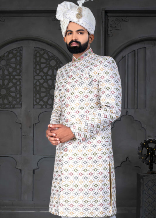 Multicolour Designer Sherwani for Groom