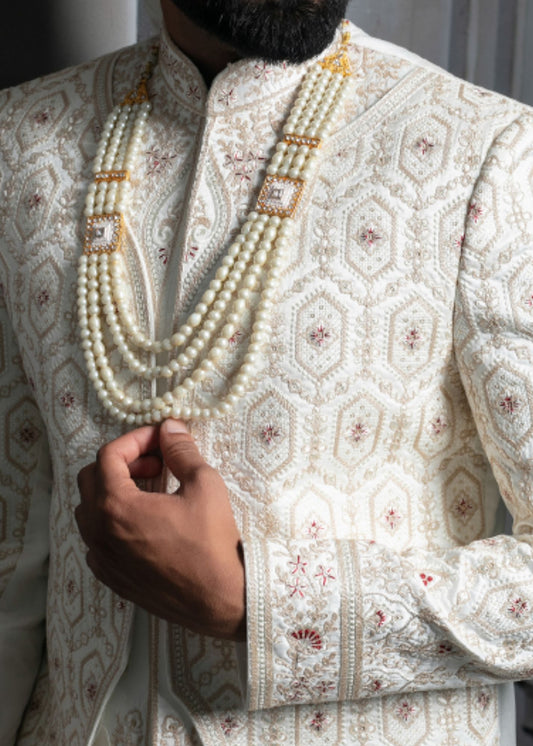 Light Golden Designer Sherwani for Groom