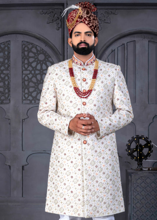 Multicolour Designer Sherwani for Groom